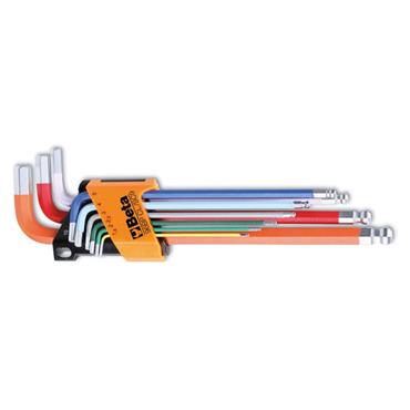 Beta 96BP-Cl/SC9-9pc Coloured Ball Head Offset Key Wrench