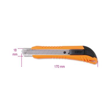 Beta 1771-Utility Knife 18mm with 3 Blades