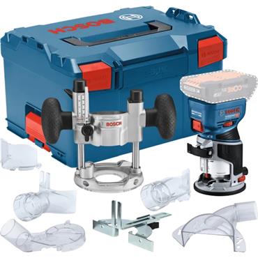 Bosch GKF 18V-8 18V Router with TE600 Plunge Base In L Boxx (Bare Unit)