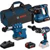 Bosch 18V 3 Piece Cordless Combo In Kit Bag (2x4.0Ah)