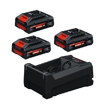 Bosch EXPERT 18V Starter Set (3x EXBA18V-40 18V 4.0Ah & GAL 12V/18V-80 Charger)