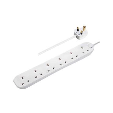 Masterplug BSG3N-MP 6 Skt 3m 13a Ext Lead White