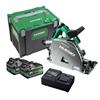 HiKOKI C3606DPA 36V MultiVolt Brushless Plunge Cut Saw (2x4Ah) + 4 Piece Guide Rail Kit