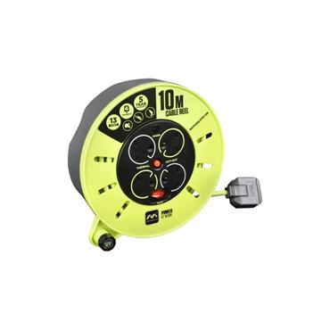 Masterplug CMU10134SL-PX Pro XT 4Skt 10m Medium Cassette Cable Reel Switch & LED