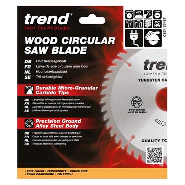 Trend Craft saw blade 165mm x 48 teeth x 20 fine finish for plunge saws CSB/16548B