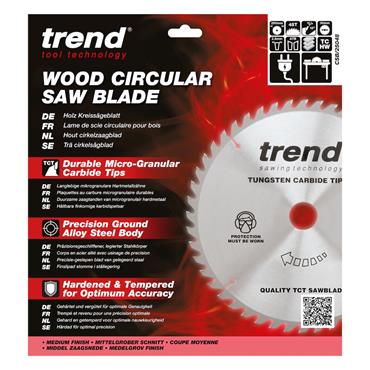 Trend Craft saw blade 250mm x 48 teeth x 30mm general purpose for table saws. CSB/25048