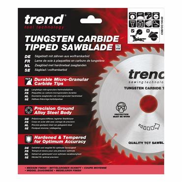Trend Craft saw blade 190mm x 48 teeth x 30mm crosscut CSB/CC19048