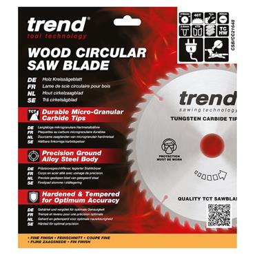 Trend Craft saw blade 216mm x 48 teeth x 30mm medium/fine cut saw blade for mitre saws CSB/CC21648