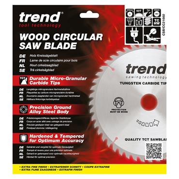 Trend Craft saw blade 216mm x 60 teeth x 30mm fine finish CSB/CC21660