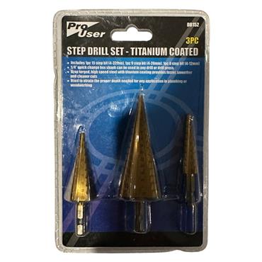 3 Piece Step Drill Bit Set 4-32mm