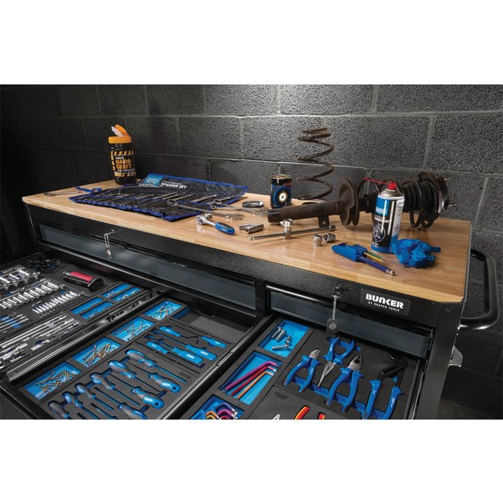 Draper Tools Bench Draper BUNKER Workbench 15 Drawer Roller Tool Cabinet 72