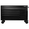 Draper BUNKER 10 Drawer W/Bench Roller Cabinet-Black S/Steel Worktop 56" (28077)