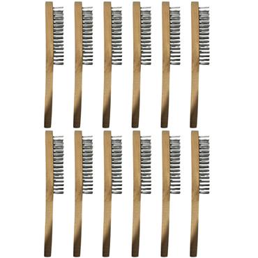 Draper Wooden Handle Wire Brush 12 Pack 28450