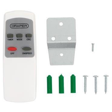 Draper 70975 16" Wall Mounted Fan & Remote