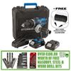 Draper Storm Force 20V Combi Drill 89523 (2x2Ah) (FREE Drill Bits)