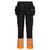 Portwest DX457 DX4 Hi-Vis Class 1 Detachable Holster Pocket Craft Trouser - Orange / Black