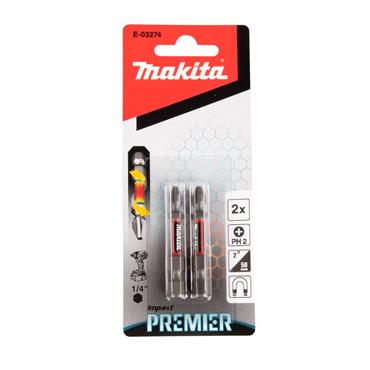 Makita E-03274 Impact Premier Torsion Bit Ph2-50mm 2Pc
