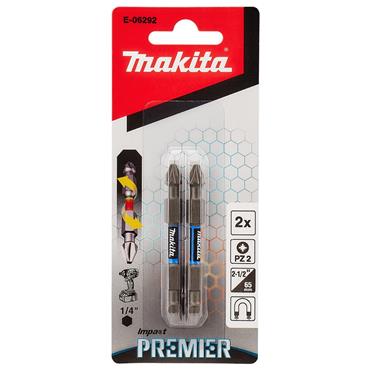 Makita E-06292 Impact Premier Torsion Bit Pz2-65mm 2Pc