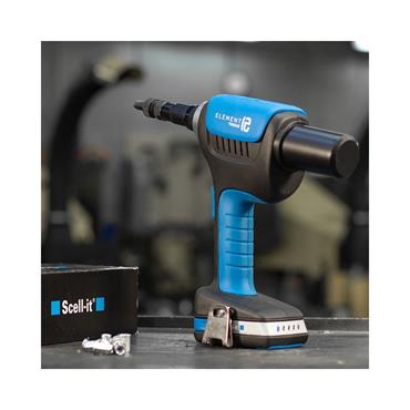 Scell-It Element-12 Battery crimper for nut inserts/blind nuts M6-M12 charger & (2 x 2Ah)
