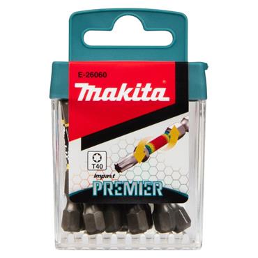 Makita E-26060 Impact Premier Torsion Bit Set T40-50mm 10Pc