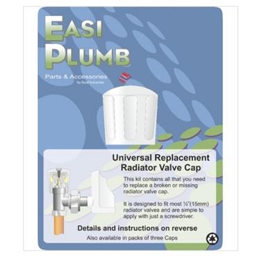 Easiplumb Universal Replacement Rad. Valve Cap - White (Single)