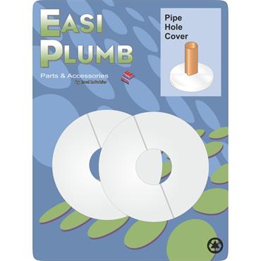 Easiplumb Pk/2 1/2" White 2 Piece Pipe Hole Trims