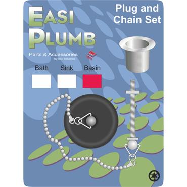 Easiplumb Poly Basin Plug & Chain Set