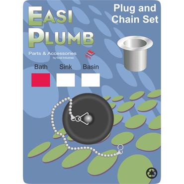 Easiplumb Poly Bath Plug & Chain Set