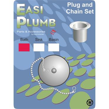 Easiplumb C.P.Bath Plug & Chain Set