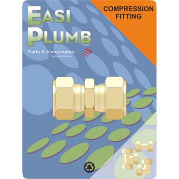 Easiplumb 3/4" Straight Brass Compression Coupling 