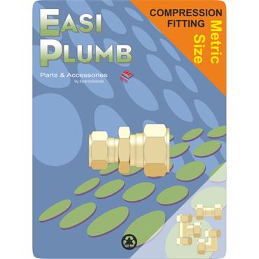 Easiplumb 3/4" x 1/2" Straight Red. Brass Compression Coupling 