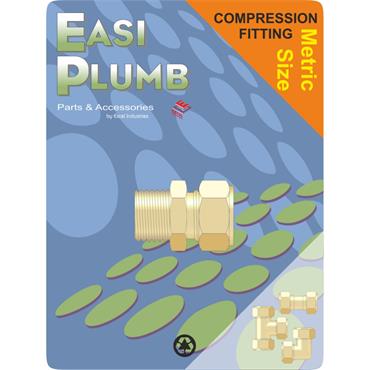Easiplumb 1/2" M.I. Straight Brass Compression Coupling