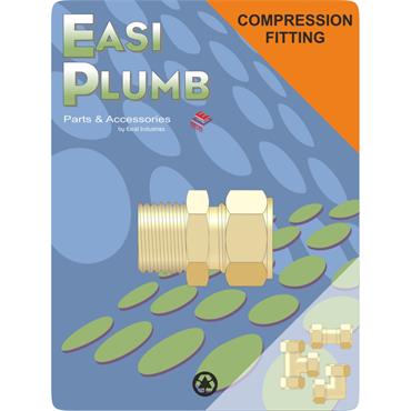 Easiplumb 1/2" x 3/4" M.I. Straight Brass Compression Coupling