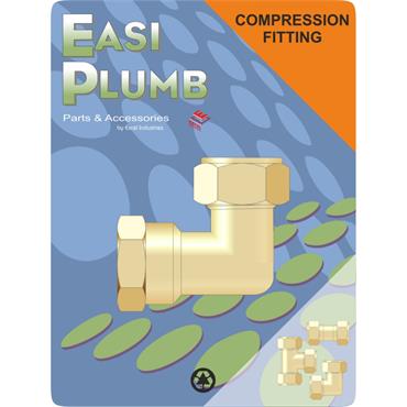 Easiplumb 3/4" x 1/2" F.I. Brass Compression Elbow
