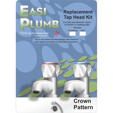 Easiplumb 1/2" Replacement Tap Head Kit Crown Pattern  