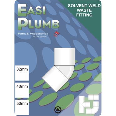 Easiplumb 40mm White Waste 45 Deg. Bend