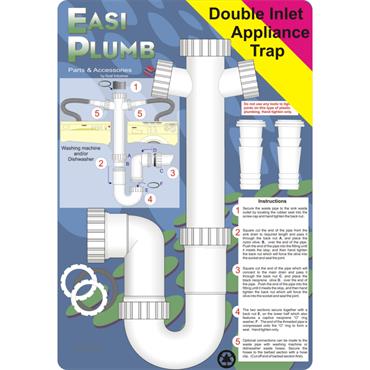 Easiplumb 11/2" x 3" Seal  Appliance Trap Double Inlet