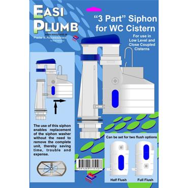 Easiplumb 3 Part Internal Overflow Siphon - Oblong