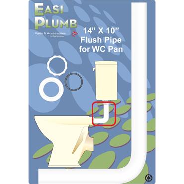 Easiplumb 14" x 10" White Flushpipe c/w Internal Flush Pipe Connector