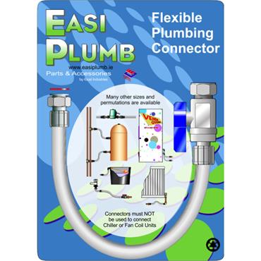 Easiplumb Type FC59 1/2" Str. Comp.Valved x Str. Swivel Flexible Plm Connector - 400mm Long