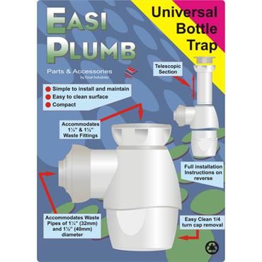Easiplumb 11/4"/11/2" Universal Bottle Trap