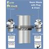 Easiplumb 11/4" Unslotted Basin Waste, C.P. Plug & Chain