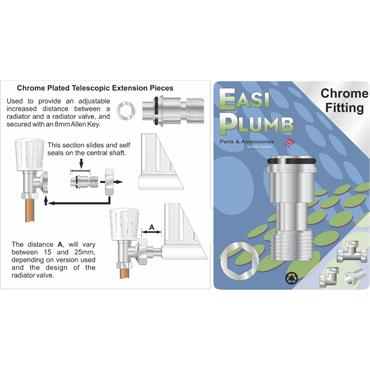Easiplumb 1/2" x 20mm CP Telescopic Rad Ext. Piece