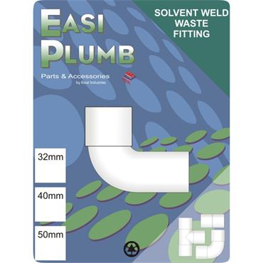 Easiplumb 40mm White Waste M x F Knuckle Elbow