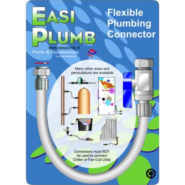 Easiplumb Type FC59 3/4" Str. Comp.Valved x Str. Swivel Flexible Plm Connector - 400mm Long
