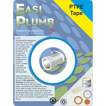 Easiplumb Pack of 2 x 12M P.T.F.E. Rolls Tape
