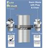 Easiplumb 11/4" Slotted Basin Waste, Poly Plug & Chain