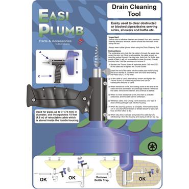 Easiplumb 15ft Drain Clearing Tool