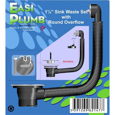 Easiplumb 11/2" PVC Sink Waste Set (Round Overflow)