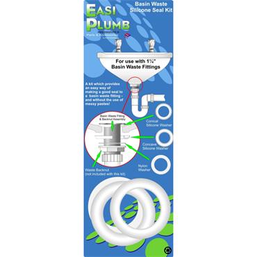 Easiplumb 1 1/4" Basin Waste Silicone Seal Set for Basin Waste
